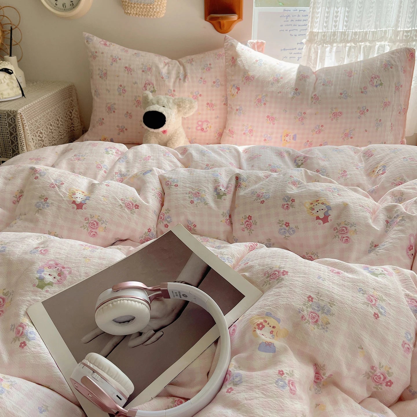Home Microfiber Duvet Cover 1Pc Breathable Soft Zipper Closure Corner Ties Wrinkle Resistant Hypoallergenic Bedding for Bedroom