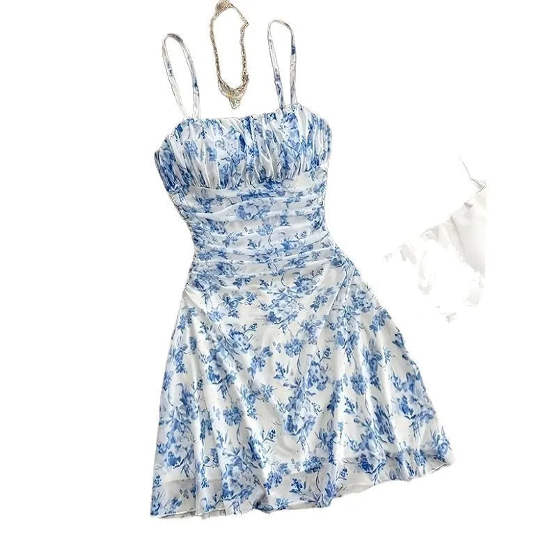 Dresses  Spring Summer Cute Dating Ditsy Floral Sleeveless Square Neck Mini Cami Casual Dresses For Women