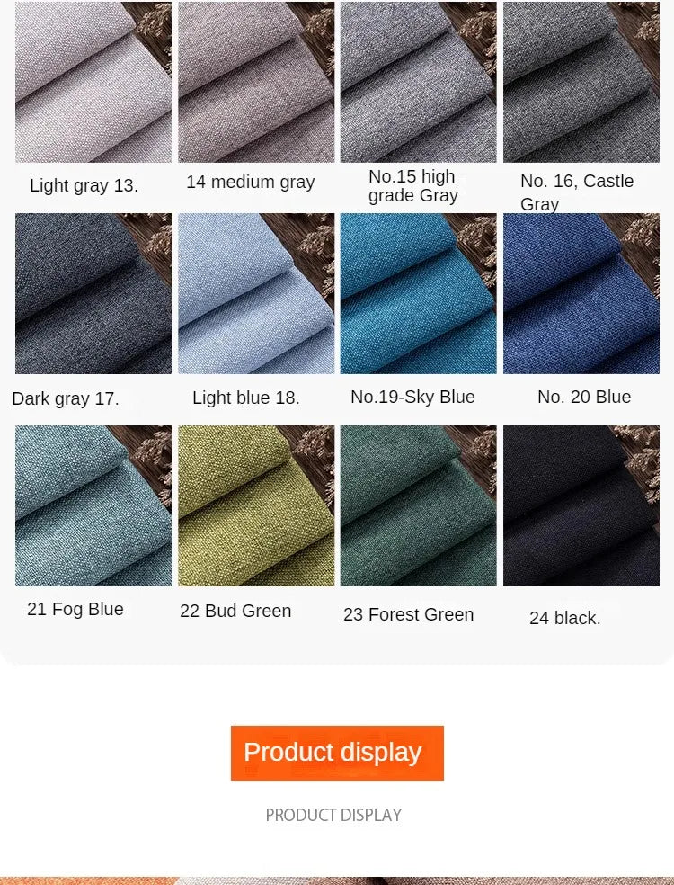 Thickened Plain Linen Fabric Fine By The Meter for Tablecloth Bags Pillow Cushion Cover Sewing Sofa Cloth Wearable Beige Gray
