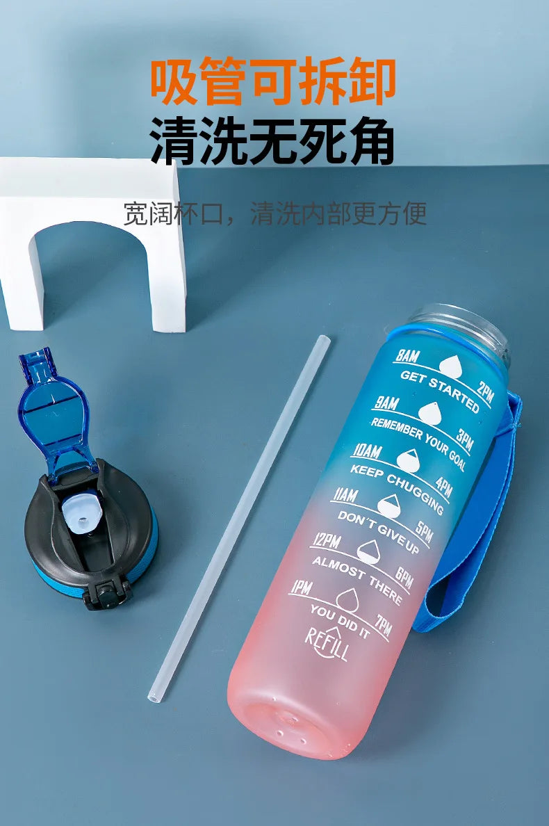 1 Liter Water Bottle Motivational Sport Water Bottle Leakproof Bottles Drinking Outdoor Travel Gym Fitness Jugs For Kitchen Cups
