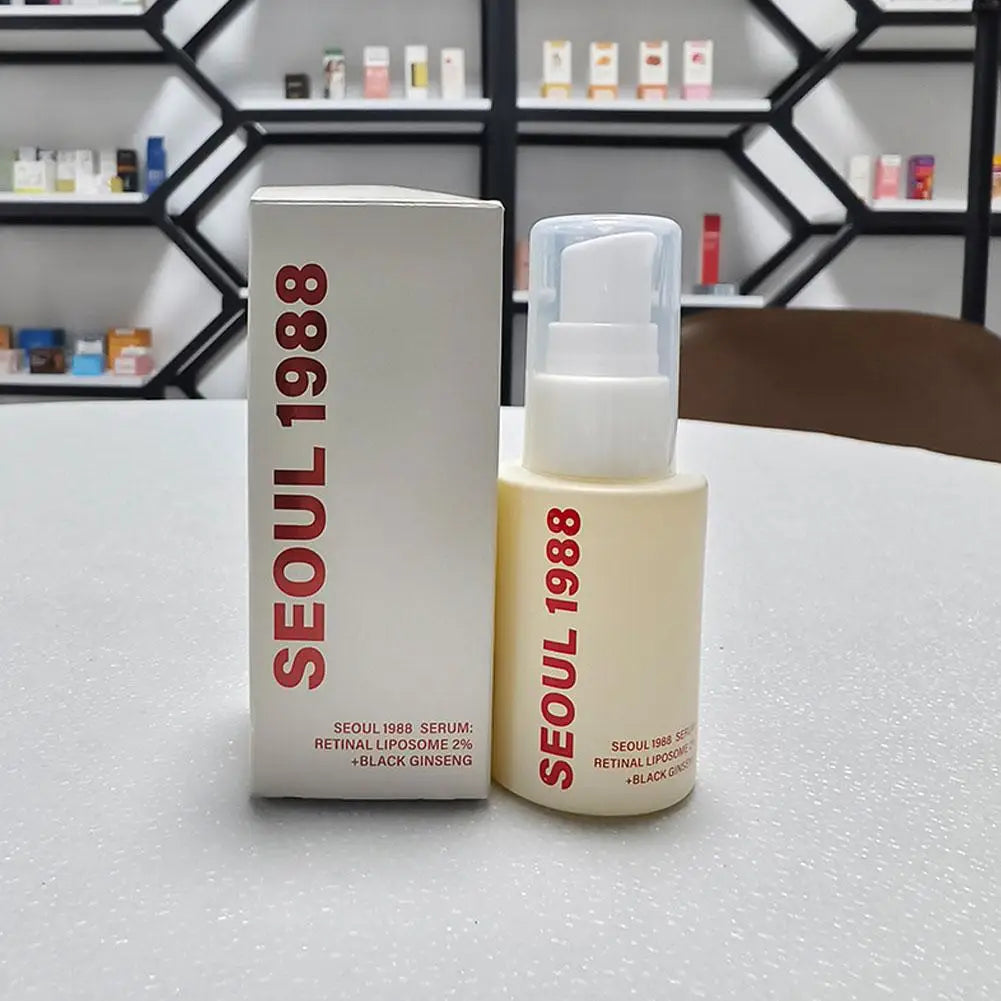 Seoul 1988 Retinol Face Care Serum With Black Ginseng Niacinamide Vitamin C Long-lasting Moisturizing Firming Ampoule Skin Care