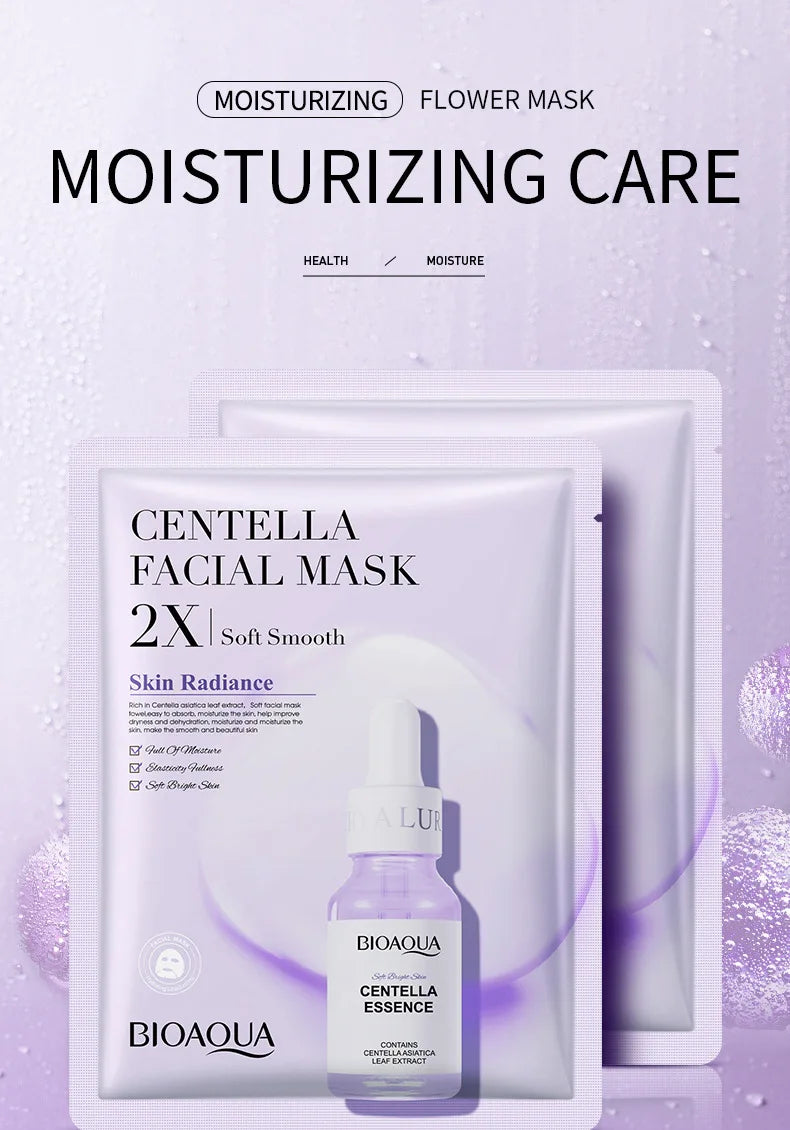 20pcs Centella Collagen Face Mask Moisturizing Refreshing Sheet Masks Hyaluronic Acid Facial Mask Skin Care Products