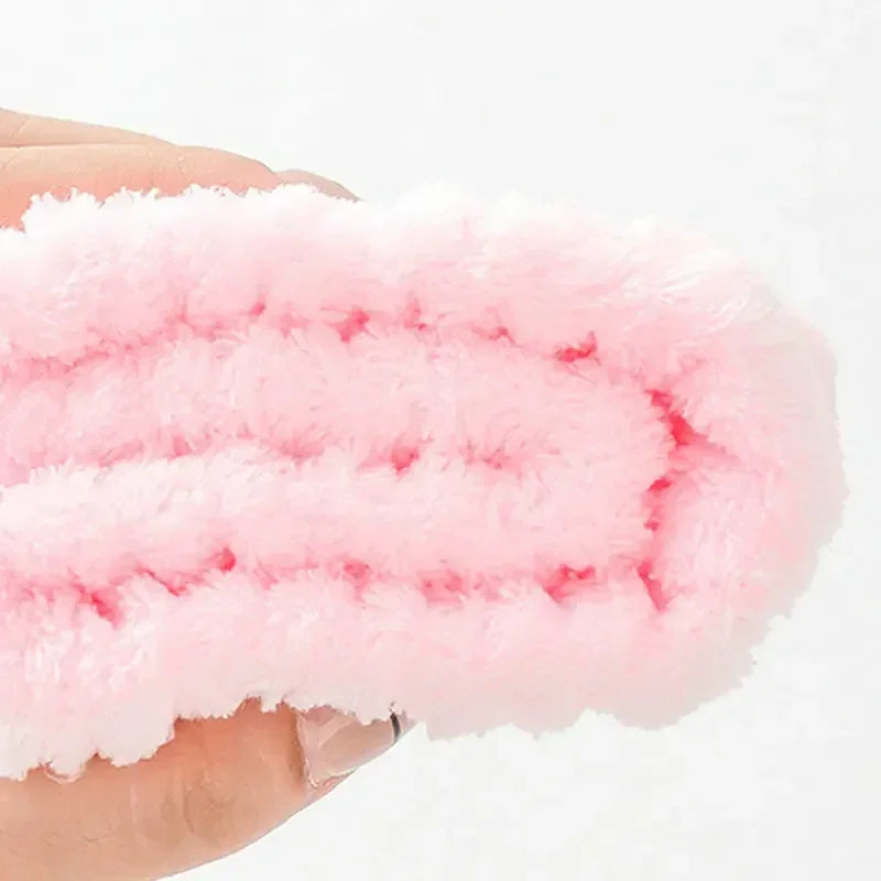 1-10Pairs Flannel Skincare Spa Wristband Makeup Facial Wrist Washband Face Towel Wash Bow Headband Scrunchie Set for Women