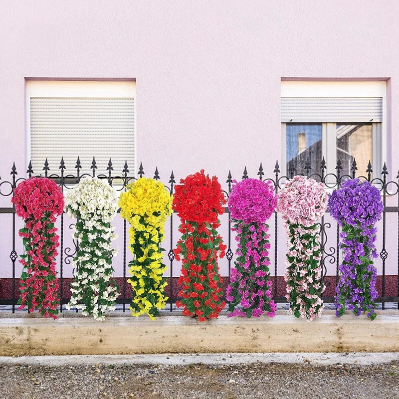 1PC Artificial flowers Begonia plants bouquet suitable Long Vine for wall family room garden wedding indoor outdoor decoration