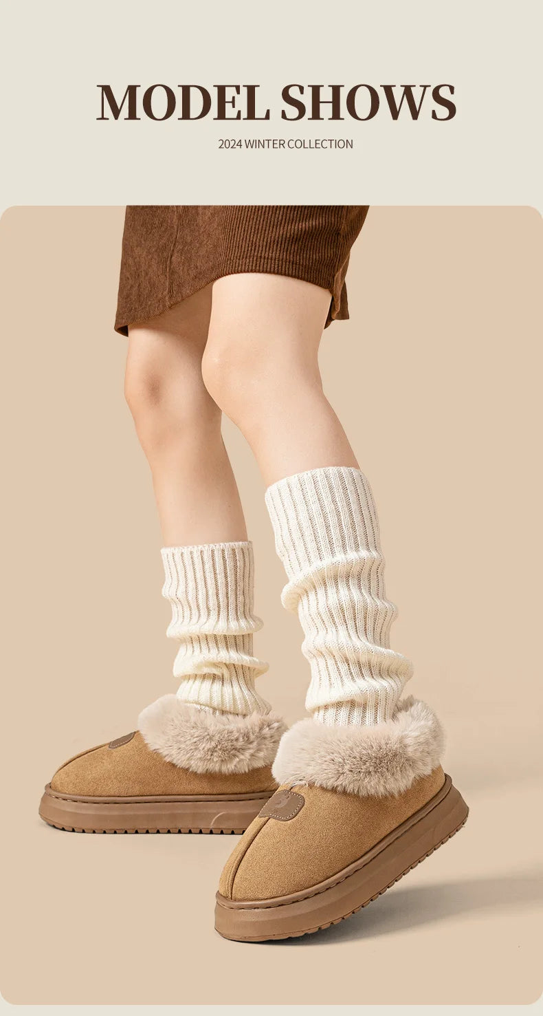 Fleece Lined Winter Slippers For Men Women With Ankle Cover Thick Sole Lightweight Eva Indoor Outdoor Warm Home Shoes Multiple C