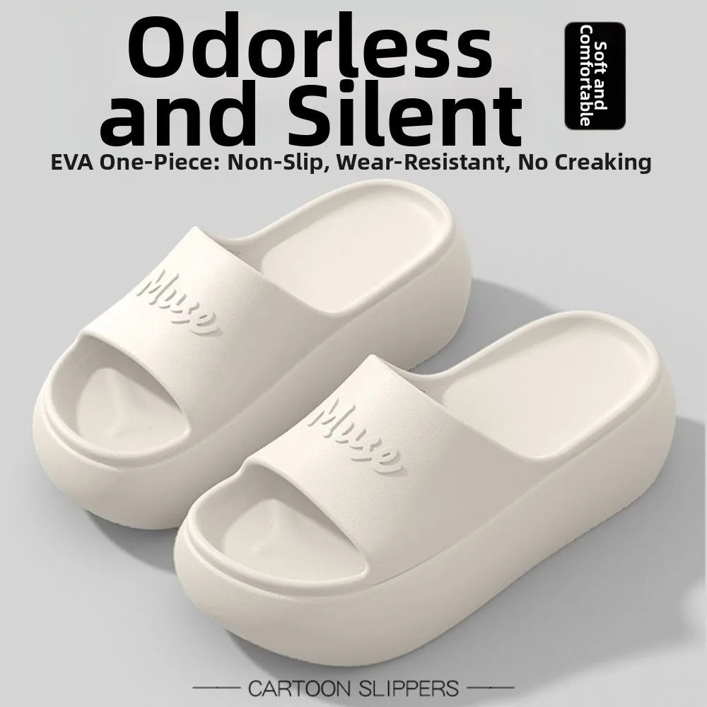 Fashion Non-slip Thick Sole Slippers Height Increasing Comfort Bathroom Slippers Summer Style Beach Sandals Summer Outdoor
