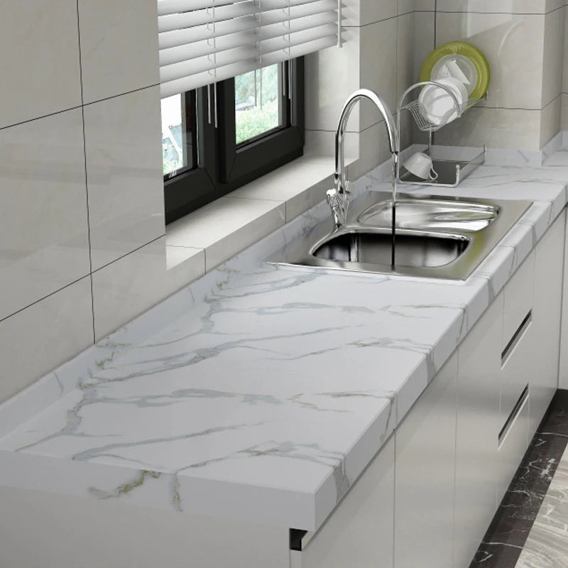 Marble Wall Stickers Wallpaper, Kitchen Countertops Cabinets Furniture Self-adhesive Wallpaper, PVC Greaseproof Stickers
