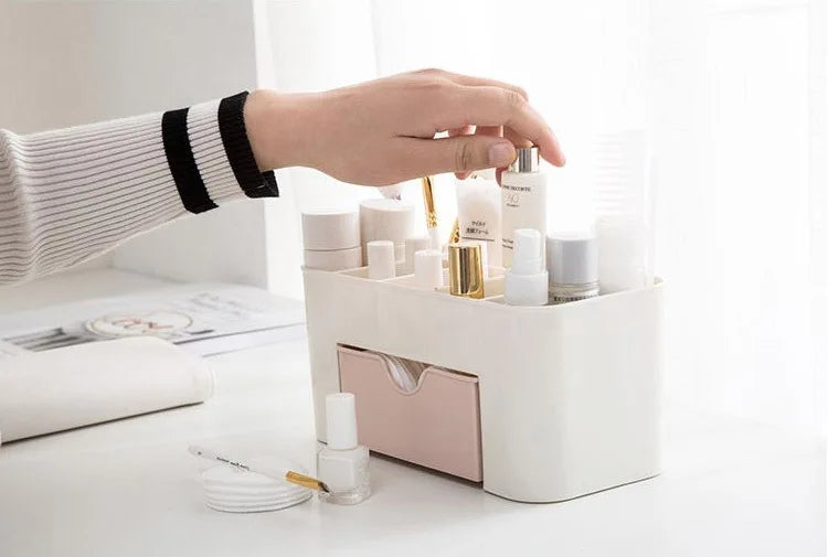 Drawer Cosmetic Storage Box Makeup Brush Organiser Desktop Jewellery Skincare Lipstick Mask Compartment Makeup Case