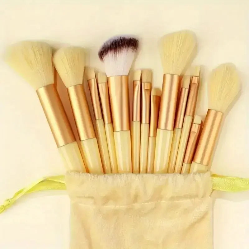 13pcs Premium  Nylon Bristle Makeup Brush Set - Soft, Gentle, and Cruelty-Free for Flawless Foundation, Blush, Powder,