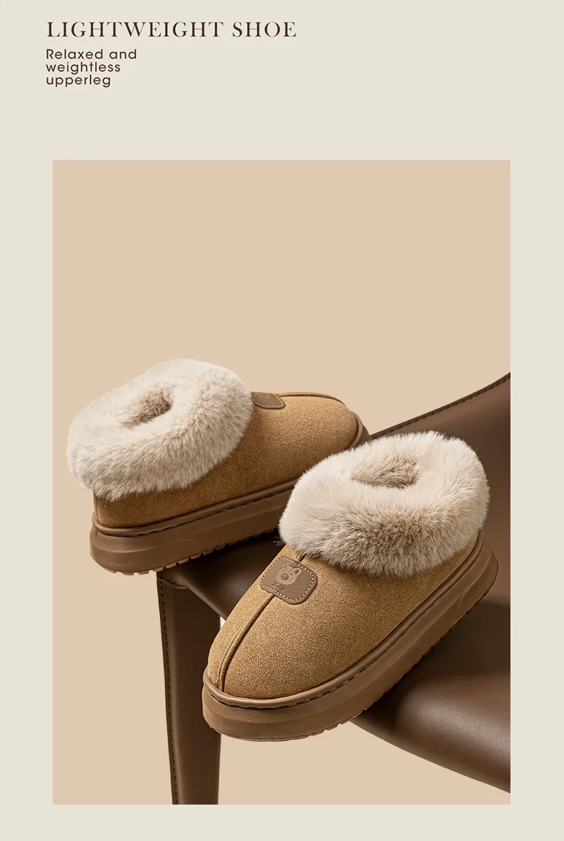 Fleece Lined Winter Slippers For Men Women With Ankle Cover Thick Sole Lightweight Eva Indoor Outdoor Warm Home Shoes Multiple C