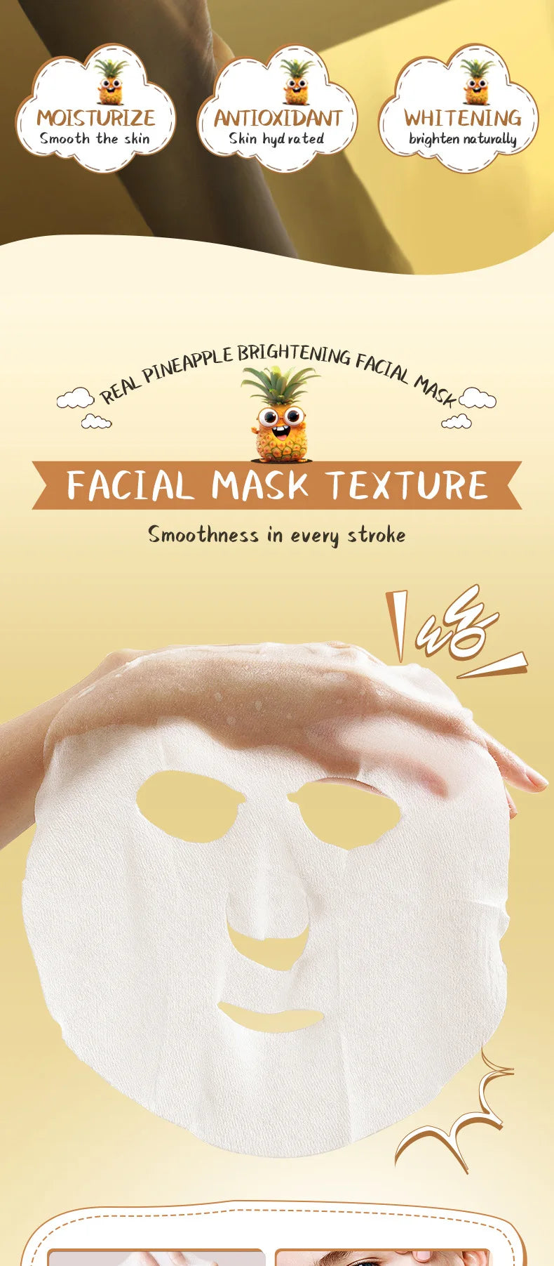 8pcs  Fresh Fruits Face Mask Facial Skincare Moisturizing Brightening Firming Hydrating Facial Masks for Face Skin Care