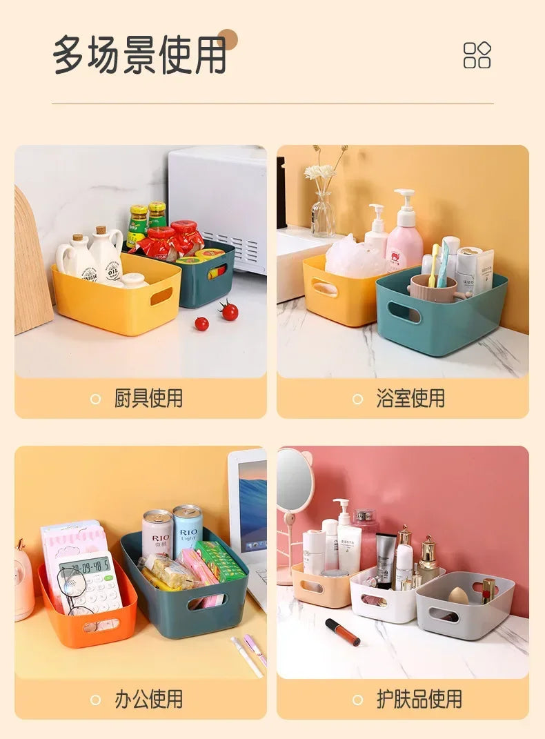Foldable Storage Boxes Student Desktop Collapsible Crate Organizer Tape Stationery Cosmetic Rack Folding Storage Basket 1PC
