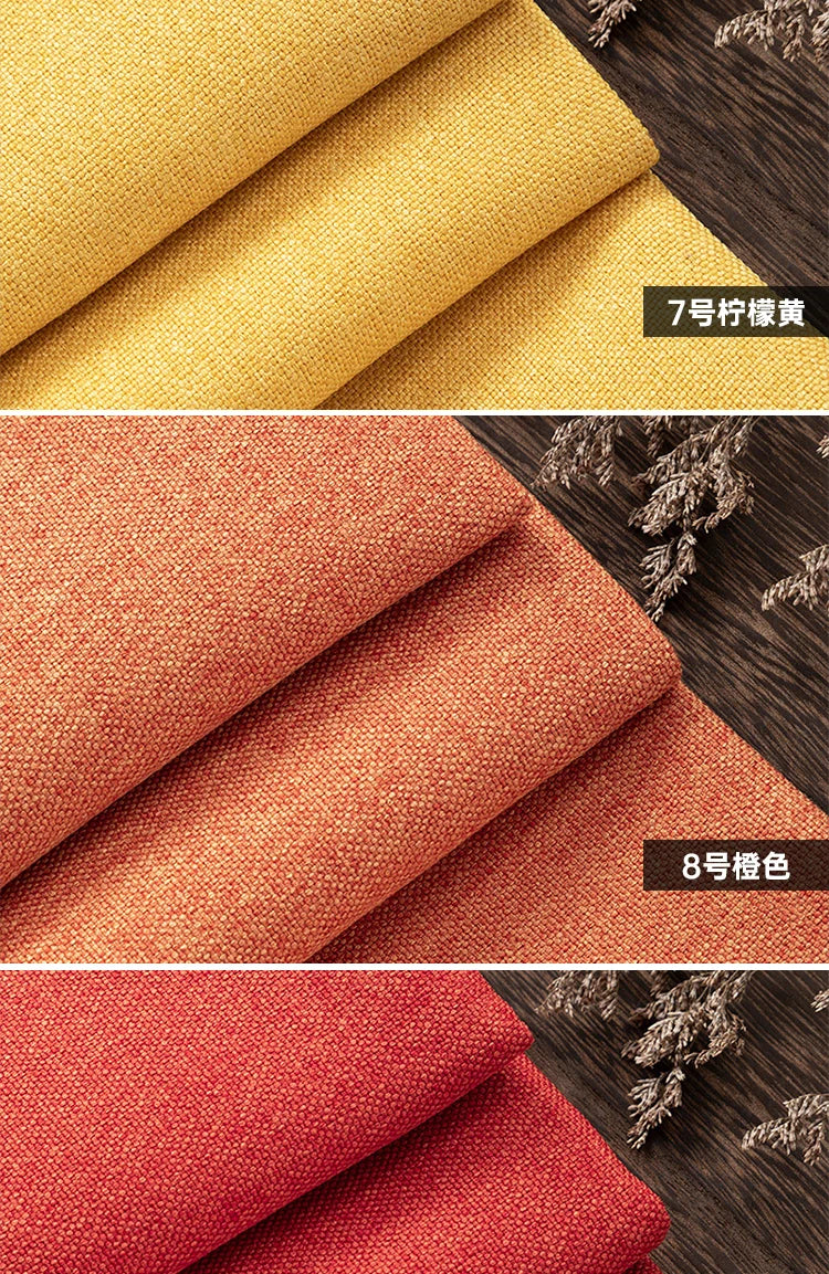 Thickened Plain Linen Fabric Fine By The Meter for Tablecloth Bags Pillow Cushion Cover Sewing Sofa Cloth Wearable Beige Gray