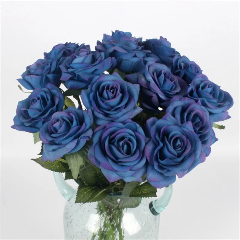 11pcs/Lot Fresh Rose Artificial Flowers Real Touch Rose Floral Home Decorations For Wedding Party Birthday Gifts
