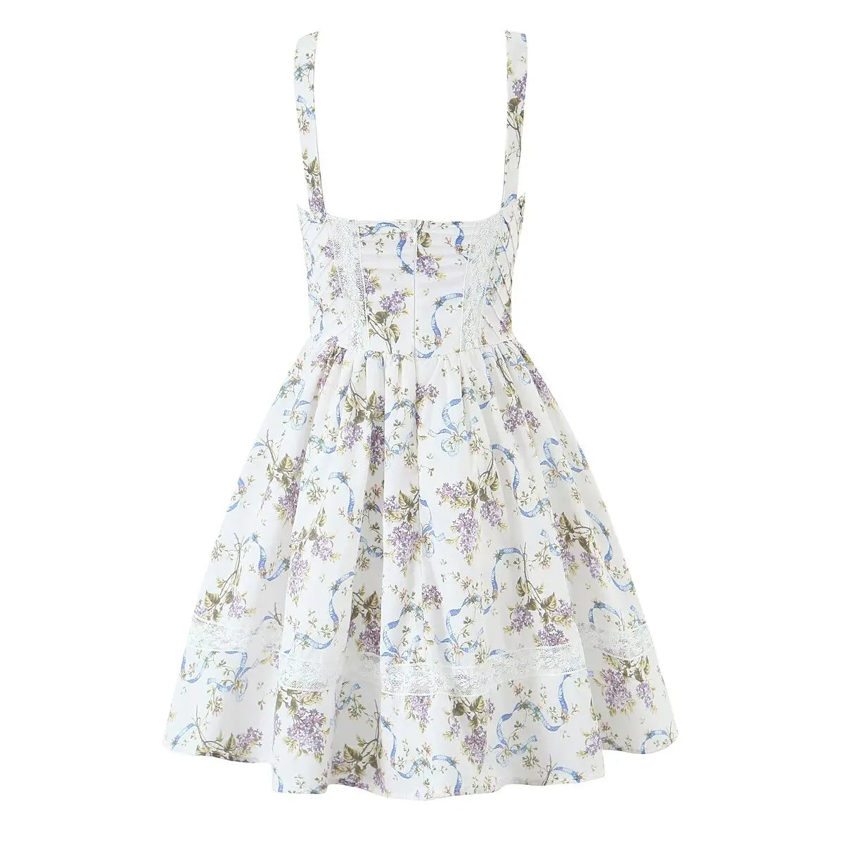 Floral Printed Summer Women's Dress Sleeveless Short Mini Tank Vestidos A-line Lace Dress 2025 New in Beach Vintage Party Dress