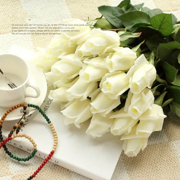 11pcs/Lot Fresh Rose Artificial Flowers Real Touch Rose Floral Home Decorations For Wedding Party Birthday Gifts