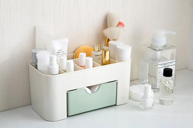 Drawer Cosmetic Storage Box Makeup Brush Organiser Desktop Jewellery Skincare Lipstick Mask Compartment Makeup Case