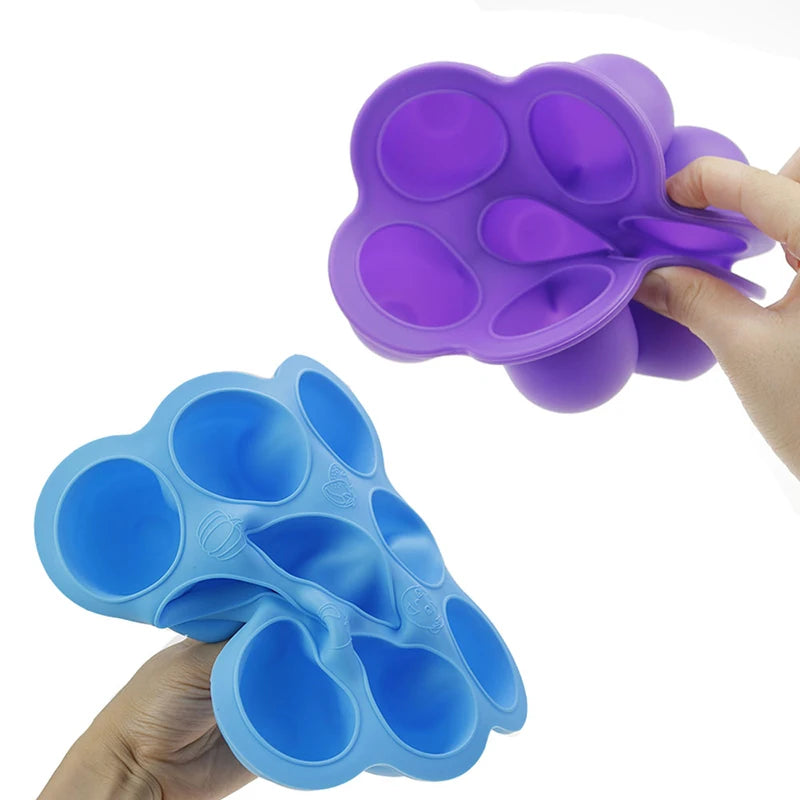JCD 4/7Holes DIY Ice Cream Pops Silicone Mold Ice Cream Ball Maker Popsicles Molds Baby Fruit Shake Home Kitchen Accessories