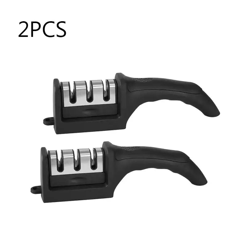 Knife Sharpener Whetstone Sharpening Professional Multi-function 3 Stages Ceramic Sharpener for Kitchen Knife with Non-slip Base