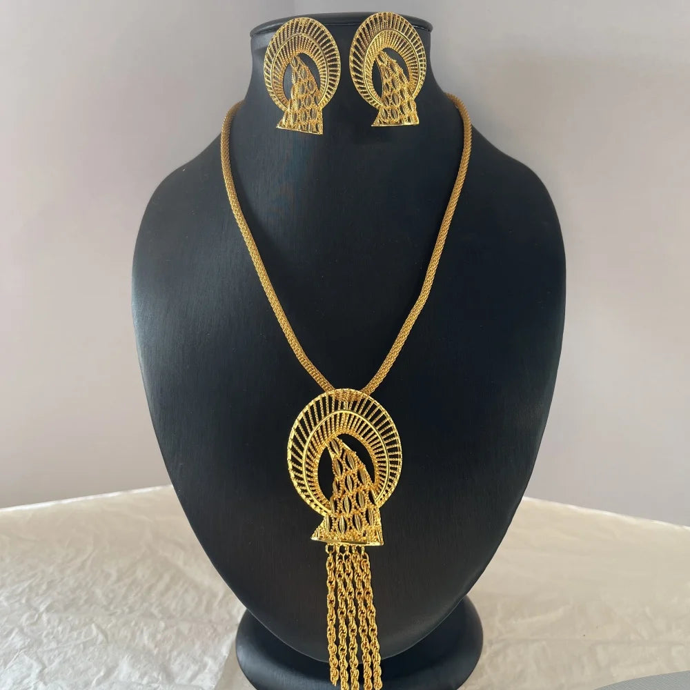 Nigerian Jewelry Set Wedding Jewelry African Designer Earrings Bridal Necklace