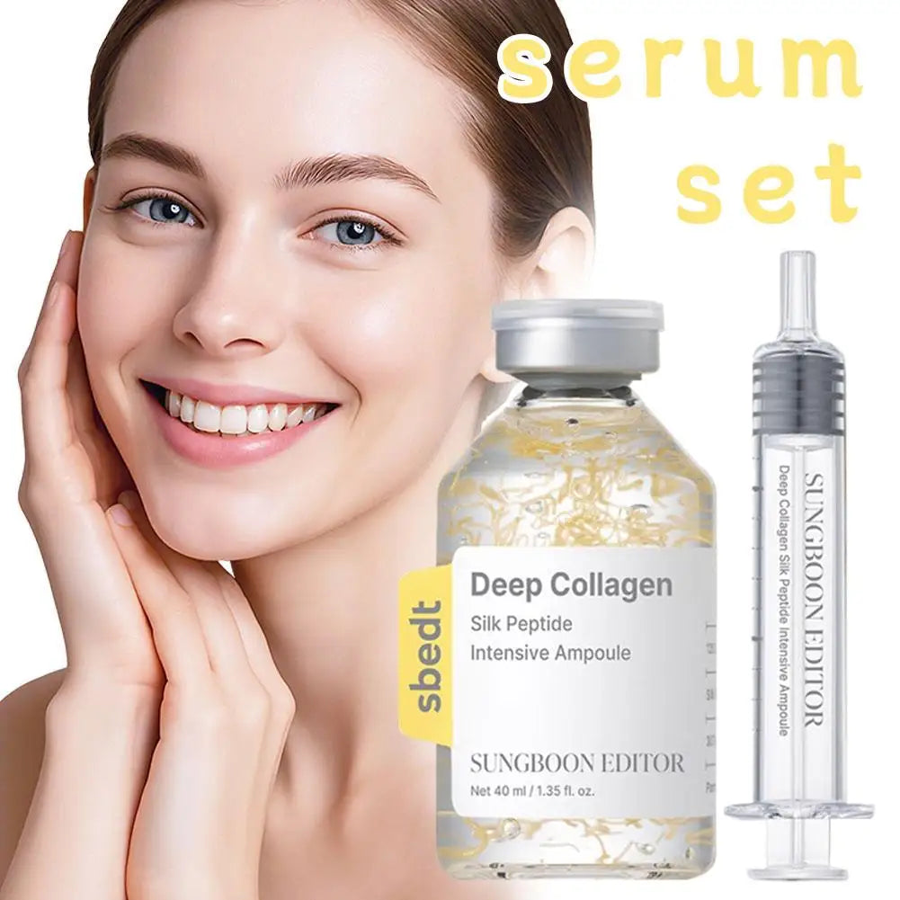 Korean Sbect Facial Skin Care Set - Collagen Silk Peptide Ampoule, Boosting Cream Serum, Retinol Capsule, Revitalizing, Brighten