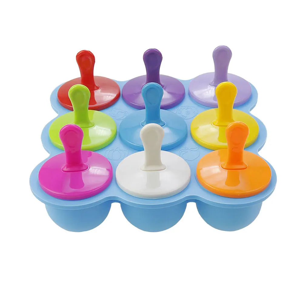 JCD 4/7Holes DIY Ice Cream Pops Silicone Mold Ice Cream Ball Maker Popsicles Molds Baby Fruit Shake Home Kitchen Accessories