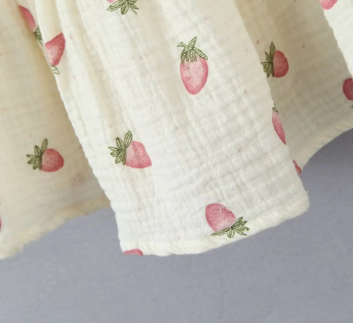 Women Sexy Beige Strawberry Tie Bow Strap Dress Cross Lacing Up Back Slim Waist Wood ears Swing Cake Mini Robe Vestidos