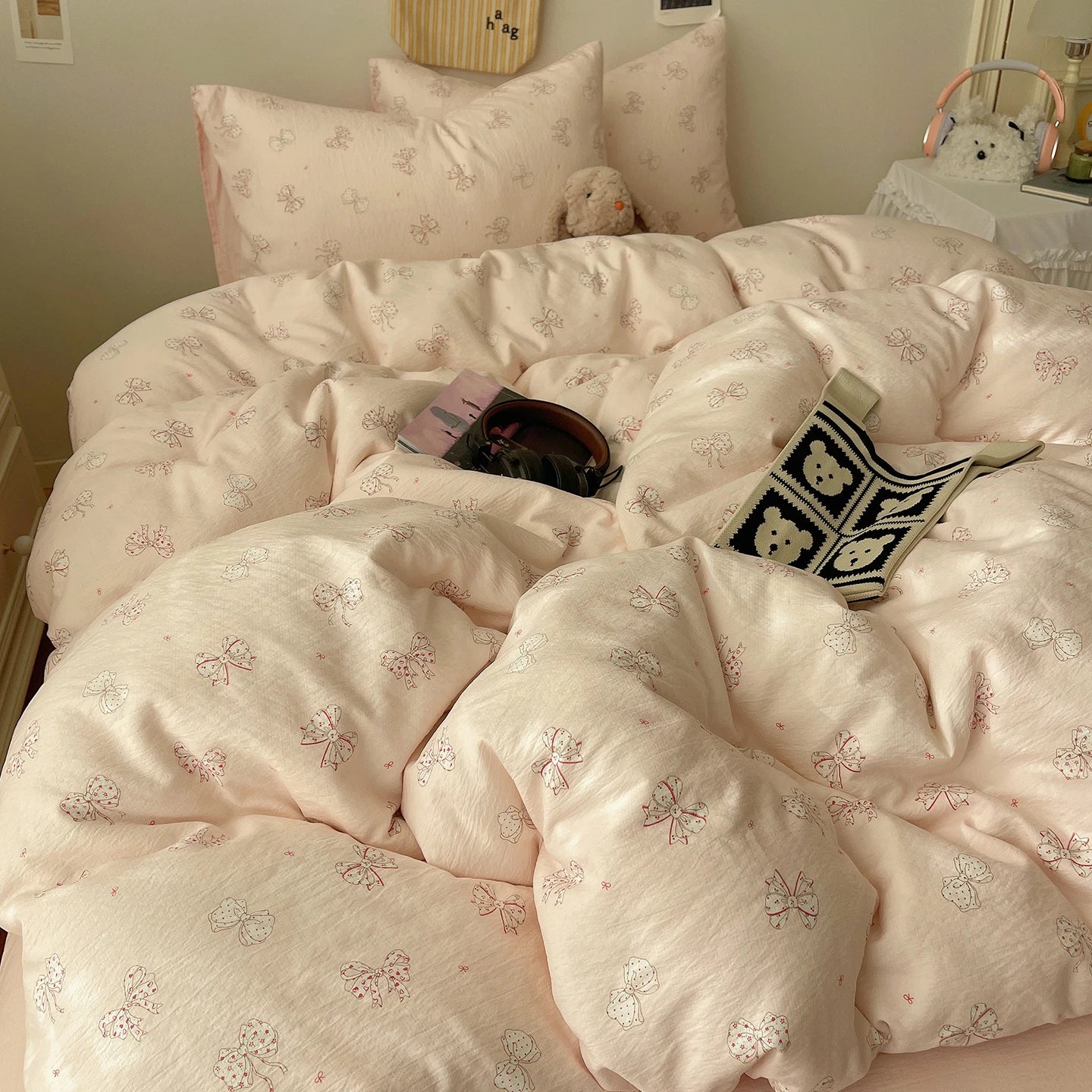 Home Microfiber Duvet Cover 1Pc Breathable Soft Zipper Closure Corner Ties Wrinkle Resistant Hypoallergenic Bedding for Bedroom