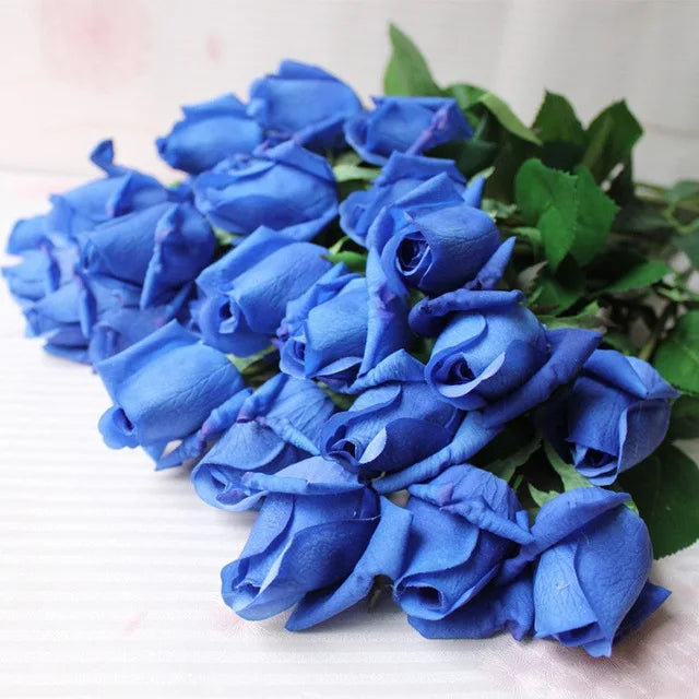 11pcs/Lot Fresh Rose Artificial Flowers Real Touch Rose Floral Home Decorations For Wedding Party Birthday Gifts