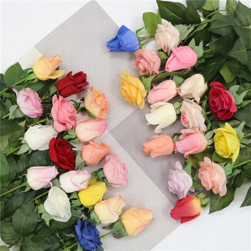 11pcs/Lot Fresh Rose Artificial Flowers Real Touch Rose Floral Home Decorations For Wedding Party Birthday Gifts