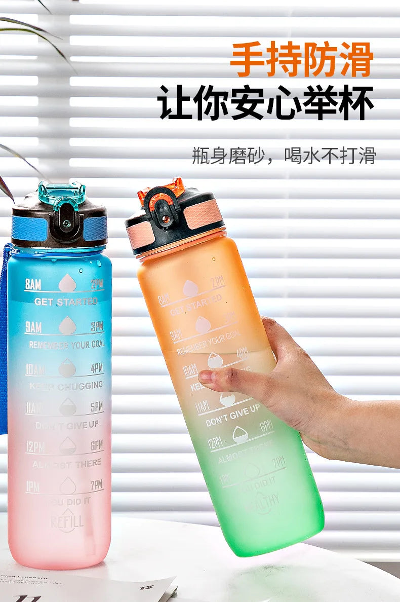 1 Liter Water Bottle Motivational Sport Water Bottle Leakproof Bottles Drinking Outdoor Travel Gym Fitness Jugs For Kitchen Cups