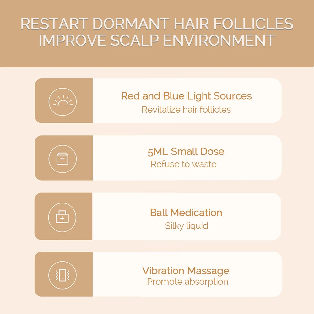EMS Scalp Applicator Liquid Comb Hair Growth Oil Serum Comb High Frequency Vibration Scalp Massager Brush with Sterilization