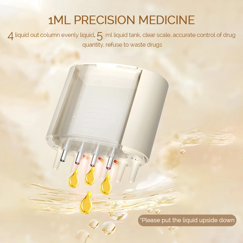 EMS Scalp Applicator Liquid Comb Hair Growth Oil Serum Comb High Frequency Vibration Scalp Massager Brush with Sterilization