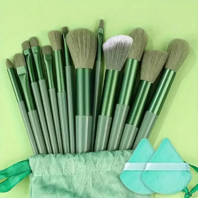 13pcs Premium  Nylon Bristle Makeup Brush Set - Soft, Gentle, and Cruelty-Free for Flawless Foundation, Blush, Powder,