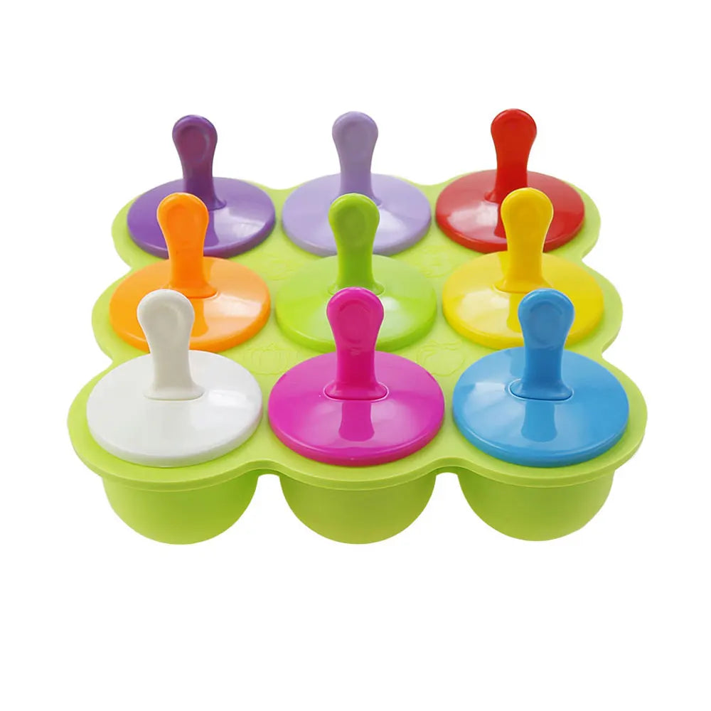 JCD 4/7Holes DIY Ice Cream Pops Silicone Mold Ice Cream Ball Maker Popsicles Molds Baby Fruit Shake Home Kitchen Accessories