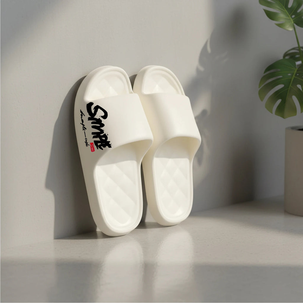 Four-Season Men's Fashion Slippers, Waterproof, Non-Slip, Casual, Soft, Breathable Bathroom Slippers, Suitable for Bathroom, Swimming, Indoor Use
