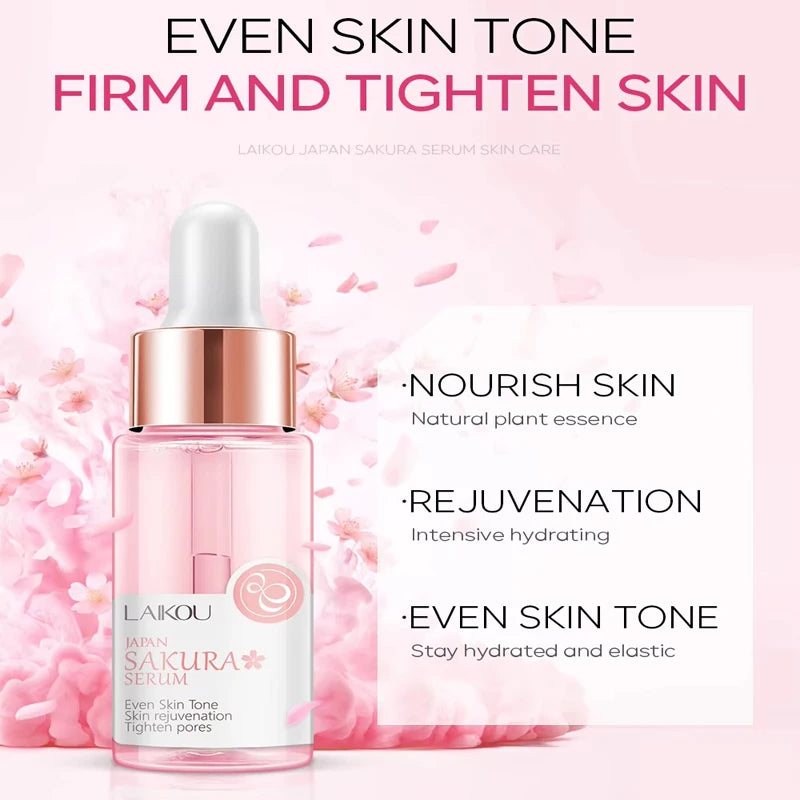Sakura Whitening Face Serum Fade Fine Lines Anti Aging Tighten Pores Improve Melanin Pigment Dull Moisturizer Brighten Skin Care