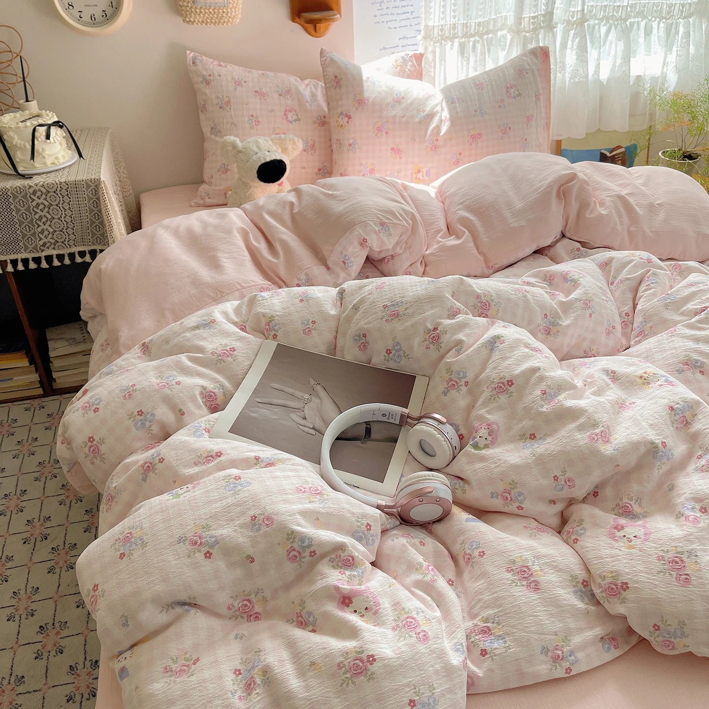 Home Microfiber Duvet Cover 1Pc Breathable Soft Zipper Closure Corner Ties Wrinkle Resistant Hypoallergenic Bedding for Bedroom