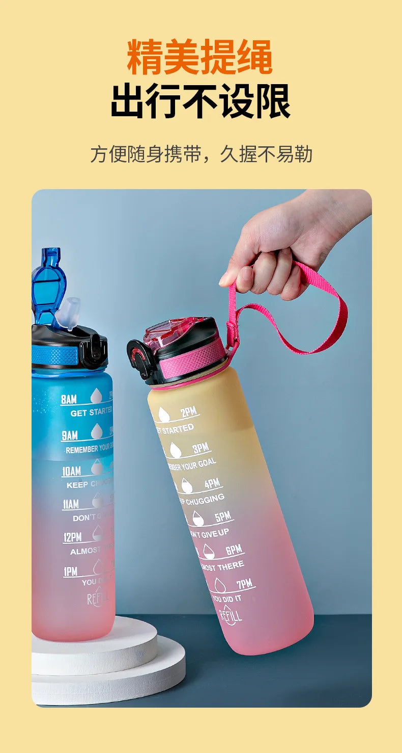 1 Liter Water Bottle Motivational Sport Water Bottle Leakproof Bottles Drinking Outdoor Travel Gym Fitness Jugs For Kitchen Cups
