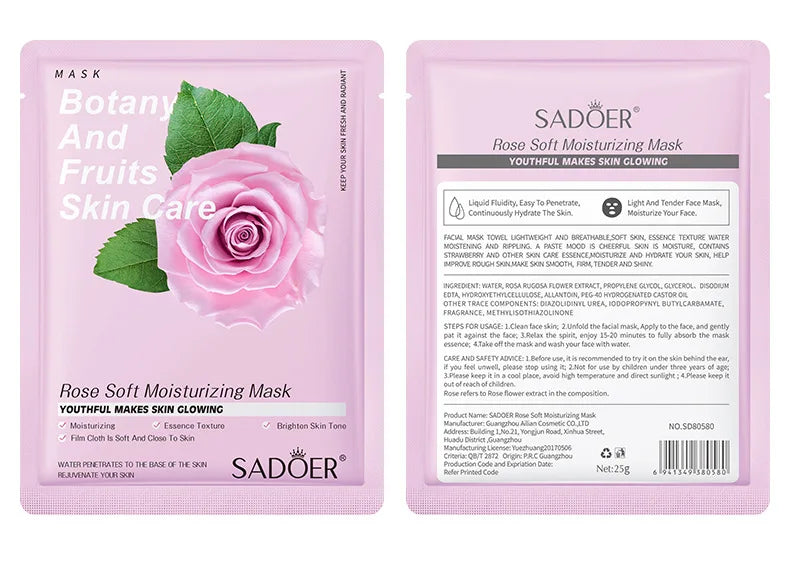 8pcs Fruits Face Mask Beauty Facial Skincare Masks Moisturizing Firming Hydrating Facial Mask Face Care Korean Cosmetics