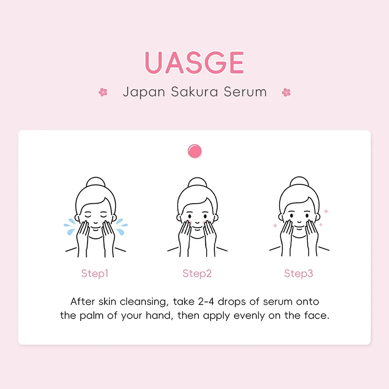Sakura Whitening Face Serum Fade Fine Lines Anti Aging Tighten Pores Improve Melanin Pigment Dull Moisturizer Brighten Skin Care