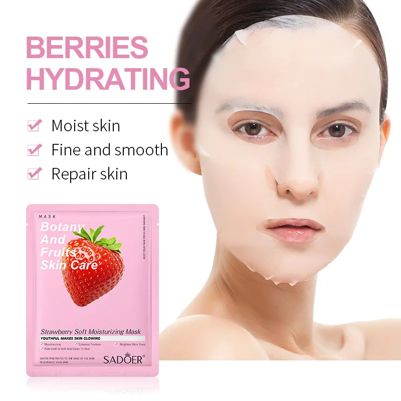 8pcs Fruits Face Mask Beauty Facial Skincare Masks Moisturizing Firming Hydrating Facial Mask Face Care Korean Cosmetics