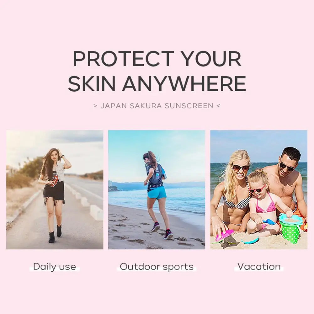 Sakura Sunscreen Cream SPF50 Moisturizing UV Protect Face Body Sunscreen Isolation Lotion Oil Control Reduce Melanin Skin Care
