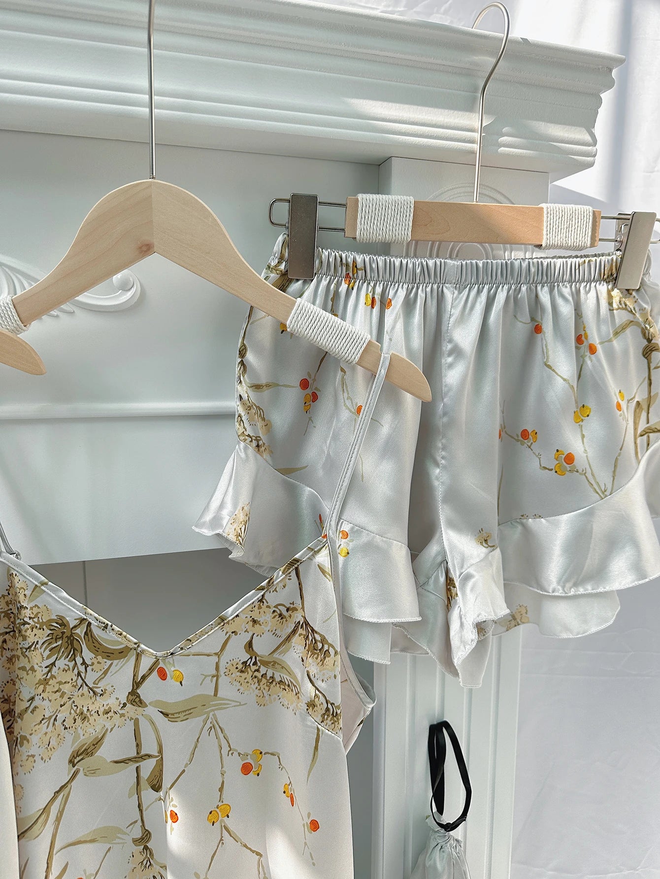 Women's Elegant Floral Print 5-Piece Loungewear Set Comfortable Versatile Daily Home Leisure Pajamas Fashion