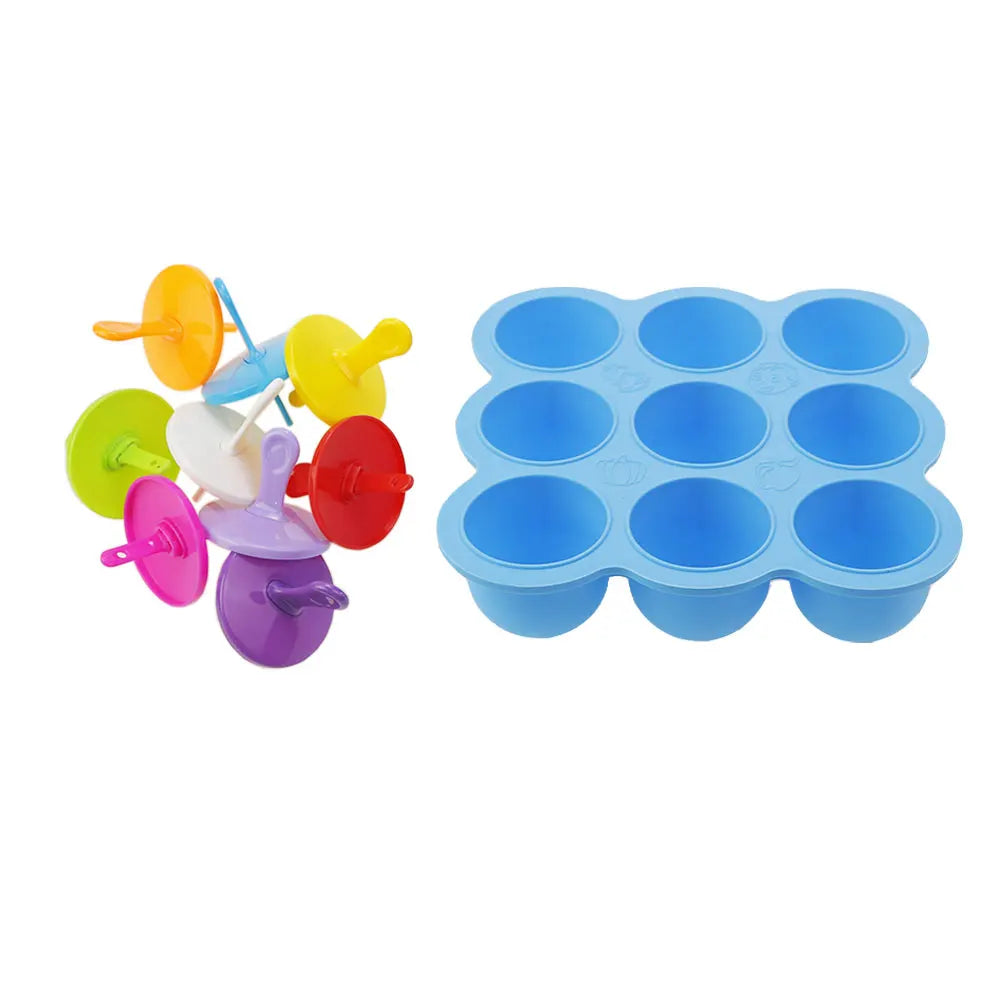 JCD 4/7Holes DIY Ice Cream Pops Silicone Mold Ice Cream Ball Maker Popsicles Molds Baby Fruit Shake Home Kitchen Accessories