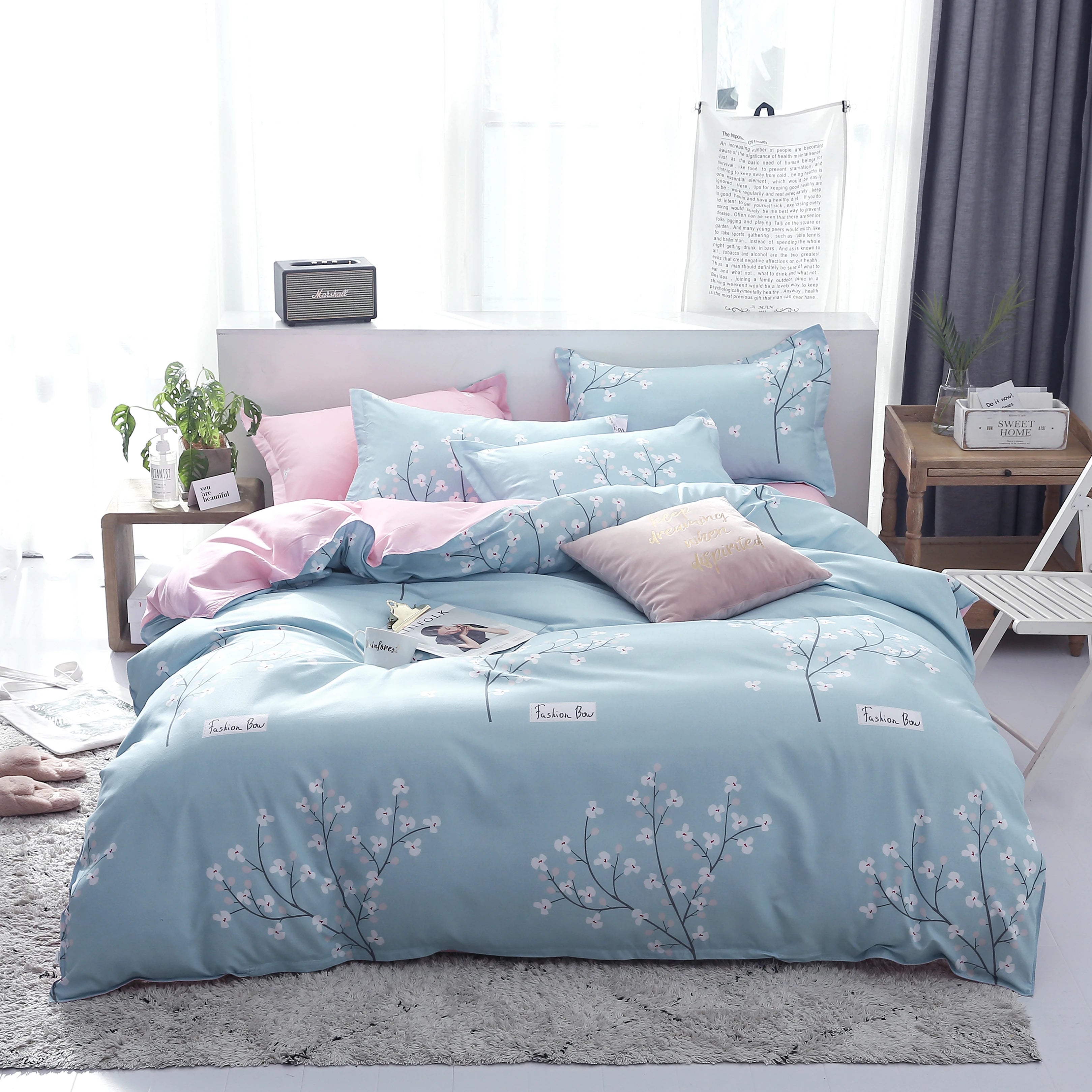 Double bed Quilt cover Duvet cover Microfiber bedding queen king Twin size for single nordic style Plaid Geometric Minimal