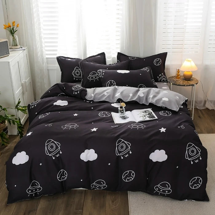 Double bed Quilt cover Duvet cover Microfiber bedding queen king Twin size for single nordic style Plaid Geometric Minimal