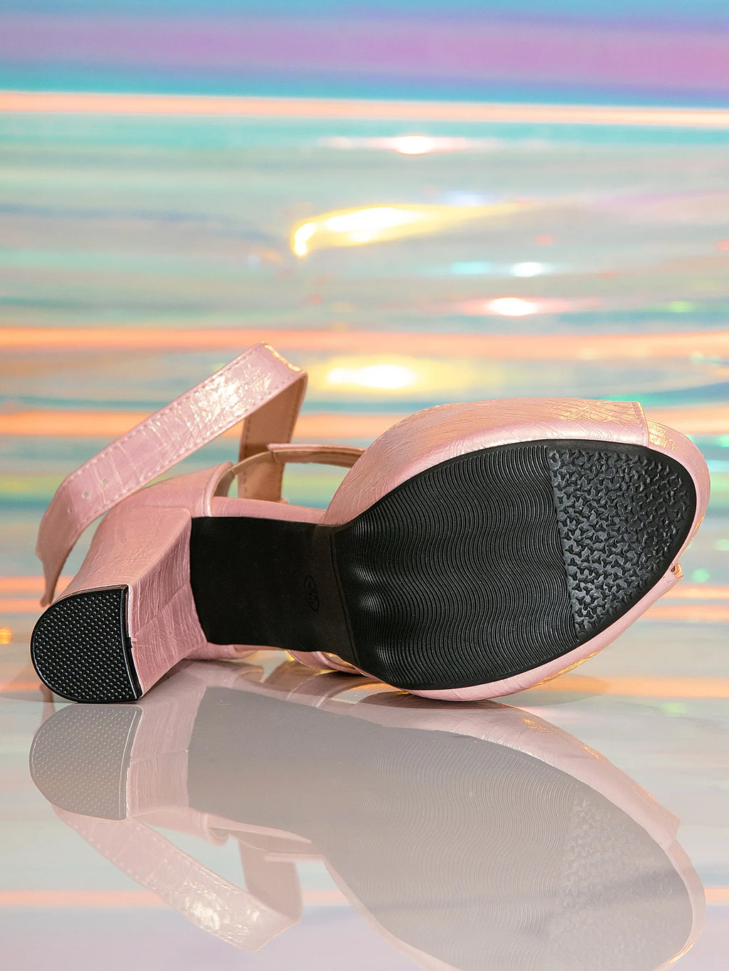 Fashion Buckle Strap Summer Platform Sandals For Women 12cm Chunky High Heel Pink Party Peep Toe Shoes Model Catwalk Show Heels