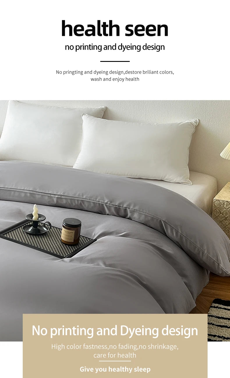 Ins Style Solid Color Duvet Cover Washed Bedclothes Comforter Cover Soft Bedding Quilt Covers 150x200cm / 200x230cm / 220x240cm