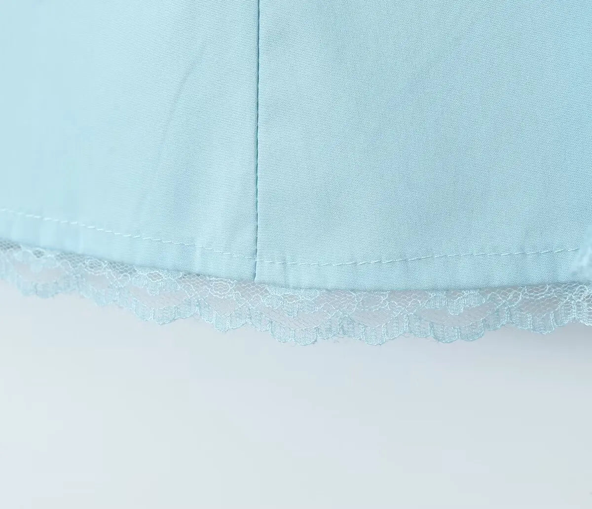2024 Sexy Sky blue Splice Lace Bow Ruched Chest Corset Style Sling Dress Cross Bandage Lacing Up Back Hem Slit Midi Robe Women